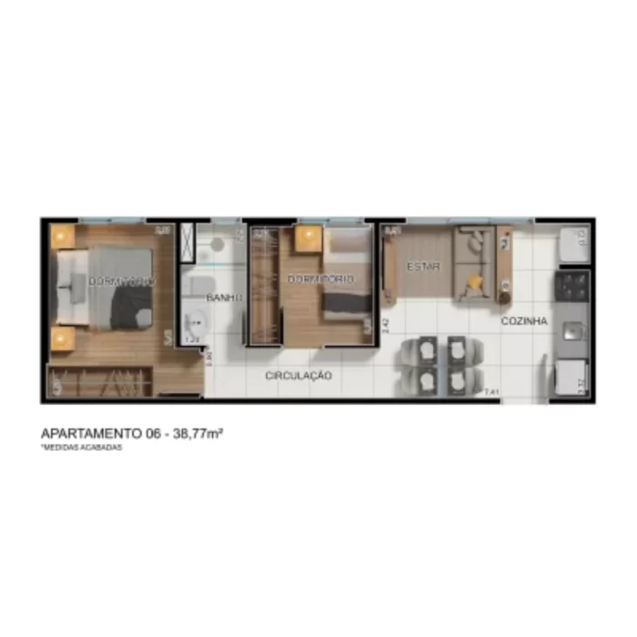 Apartamento 06 38,77m²