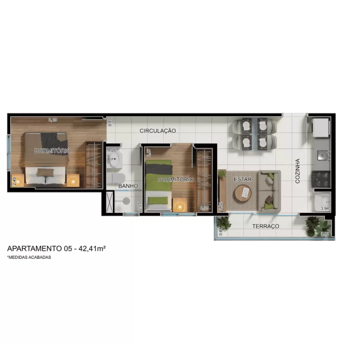 Apartamento 05 42,41m²