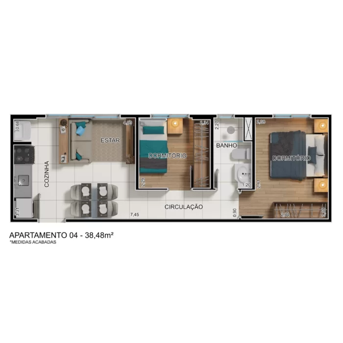 Apartamento 04 38,48m²